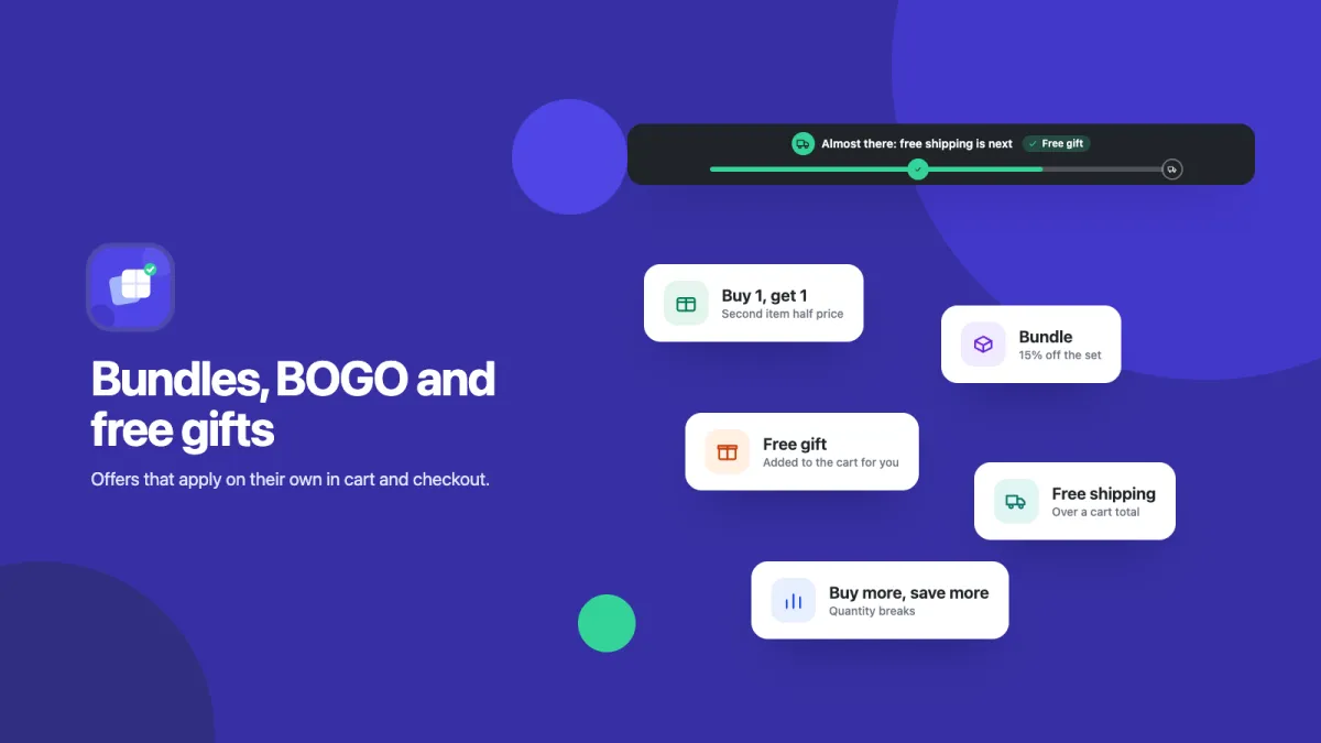 Bundles & BOGO for Shopify: Bundles, BOGO and free gifts that apply on their own.