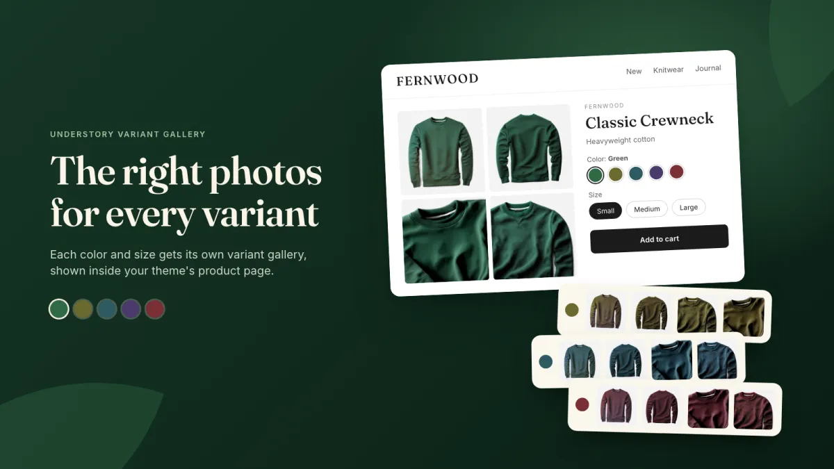 Variant Gallery for Shopify: The right photos for every color and size.